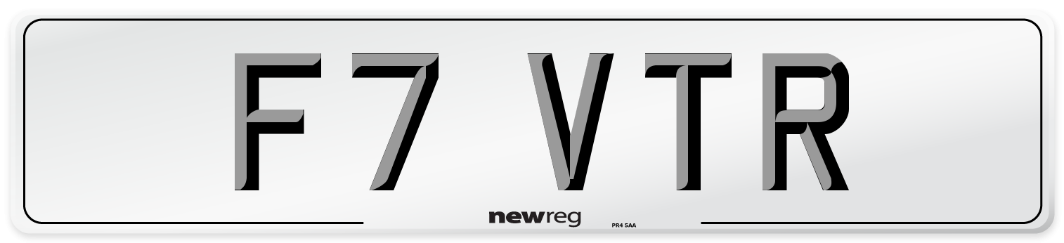 F7 VTR Number Plate from New Reg